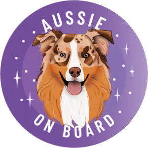 Naklejka - owczarek australijski aussie ⌀ 10 cm