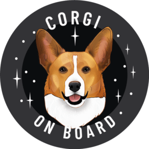 Naklejka - welsh corgi cardigan ⌀ 10 cm