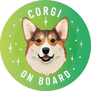 Naklejka - welsh corgi pembroke ⌀ 10 cm