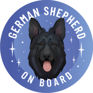 Naklejka - owczarek niemiecki długowłosy ⌀ 10 cm