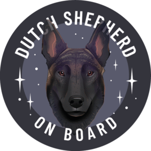 Naklejka - owczarek holenderski ⌀ 10 cm