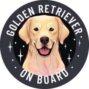 Naklejka - golden retriever ⌀ 10 cm
