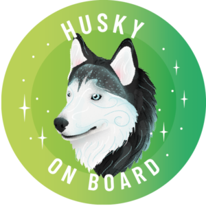 Naklejka - husky syberyjski ⌀ 10 cm
