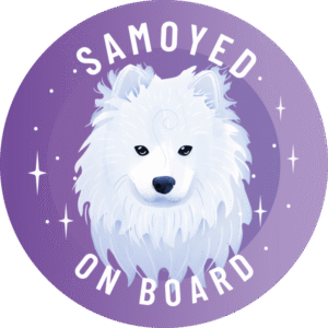 Naklejka - samojed ⌀ 10 cm