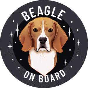 Naklejka - beagle ⌀ 10 cm