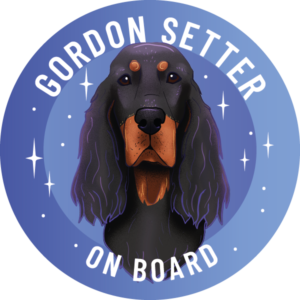 Naklejka - seter szkocki gordon ⌀ 10 cm