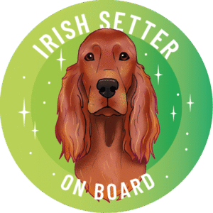 Naklejka - seter irlandzki ⌀ 10 cm