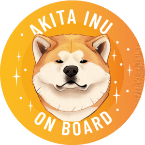 Naklejka - akita inu ⌀ 10 cm