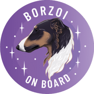 Naklejka - borzoj ⌀ 10 cm