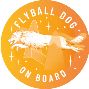 Naklejka - flyball border collie ⌀ 10 cm