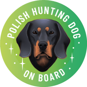 Naklejka - gończy polski ⌀ 10 cm