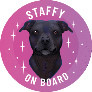 Naklejka - staffordshire bull terrier ⌀ 10 cm