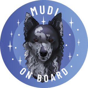 Naklejka - Mudi ⌀ 10 cm