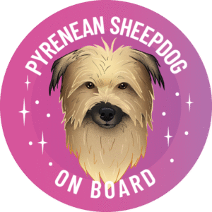 Naklejka - owczarek pirenejski ⌀ 10 cm